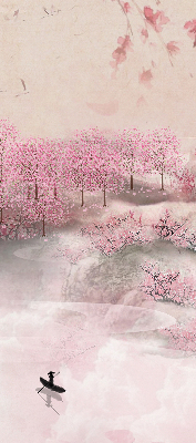 Fabric roller blind Cherry Blossom Garden