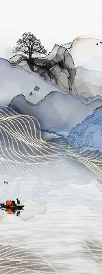 Roller blind modern blurry mountains design