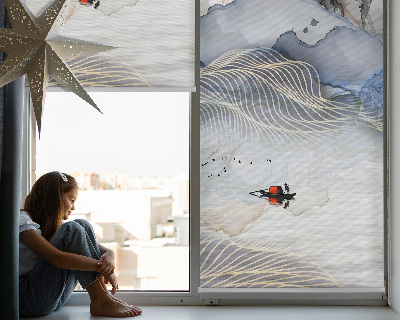 Modern roller blind Blurry mountains