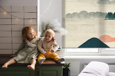 Roller blind for large window Painted Mountains