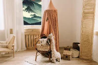 Fabric roller blind mountains in the fog design