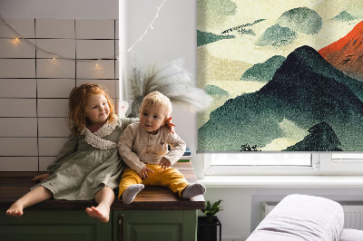 Fabric roller blind Mountains in the fog