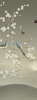 Modern roller blind Birds on a branch