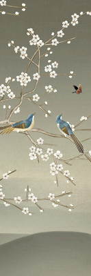 Modern roller blind Birds on a branch