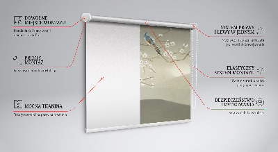 Modern roller blind Birds on a branch
