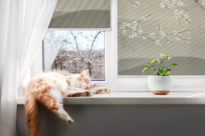 Modern roller blind Birds on a branch