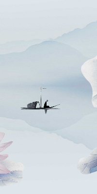 Fabric roller blind featuring a fisherman on a boat