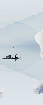 Fabric roller blind A fisherman on a boat