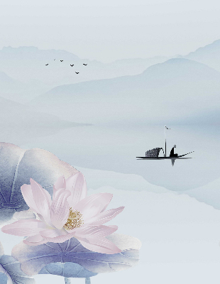 Fabric roller blind A fisherman on a boat