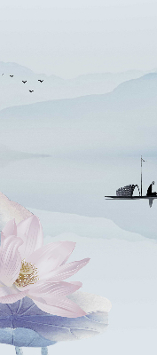 Fabric roller blind A fisherman on a boat