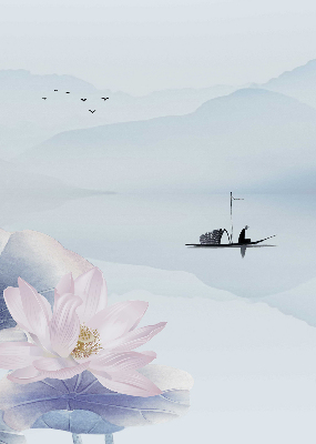 Fabric roller blind A fisherman on a boat