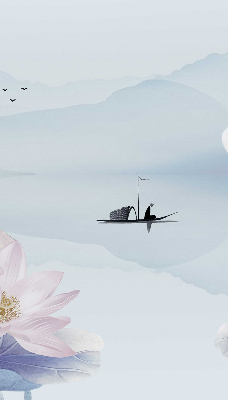Fabric roller blind featuring a fisherman on a boat