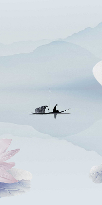 Fabric roller blind A fisherman on a boat