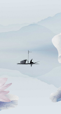Fabric roller blind A fisherman on a boat