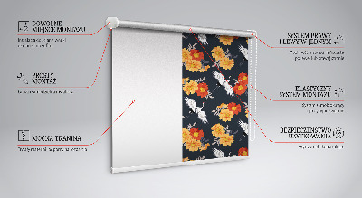 Modern roller blind Flowers and cranes