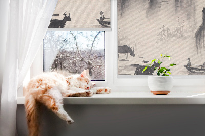 Roller blind for large window Rocks