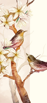 Fabric roller blind Birds on a tree with flowers
