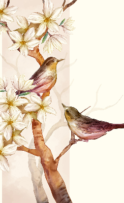Fabric roller blind Birds on a tree with flowers