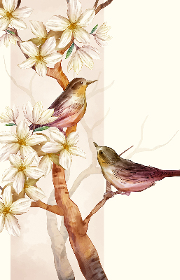 Fabric roller blind Birds on a tree with flowers