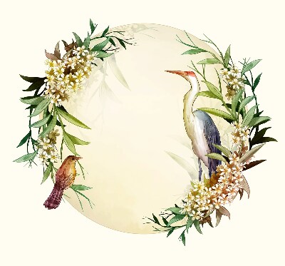 Modern roller blind A crane in a circle of greenery