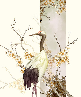 Roller blind for large window A crane in the bush