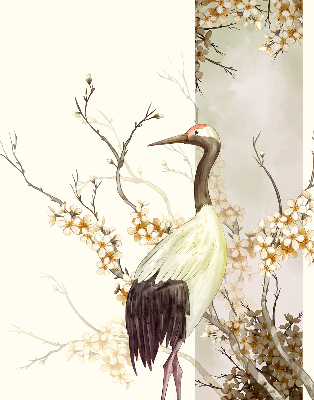 Roller blind for large window A crane in the bush