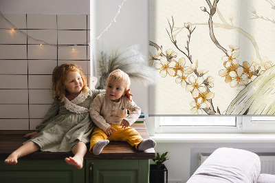 Roller blind for large window A crane in the bush