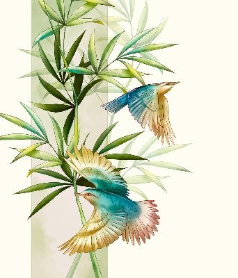 Fabric roller blind Birds in the leaves