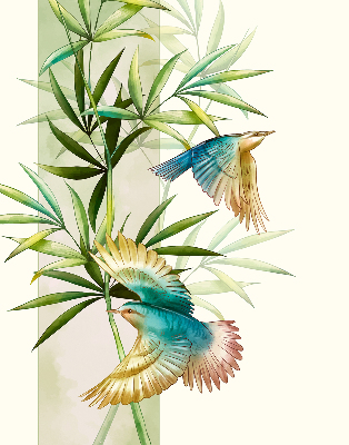 Fabric roller blind Birds in the leaves