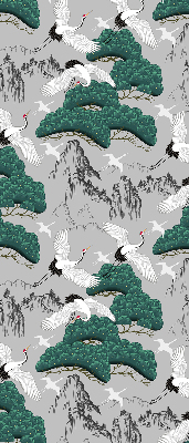 Fabric roller blind Flying Cranes