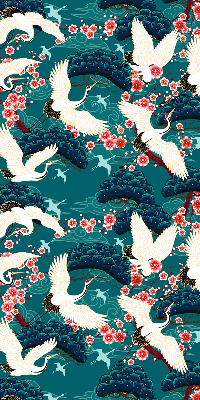 Roller blind for large window A flock of cranes