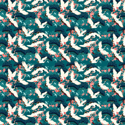 Roller blind for large window A flock of cranes