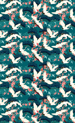 Roller blind for large window A flock of cranes