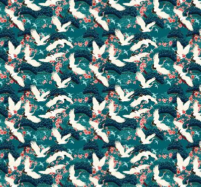 Roller blind for large window A flock of cranes