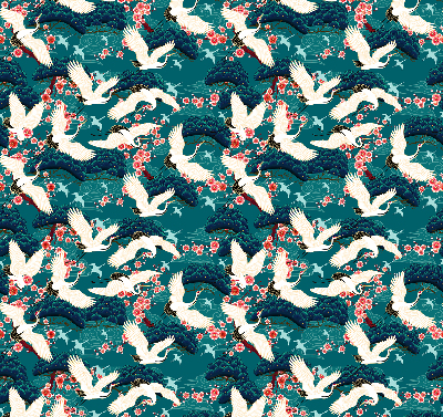 Roller blind for large window A flock of cranes
