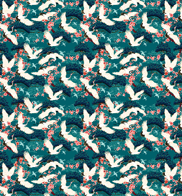 Roller blind for large window A flock of cranes