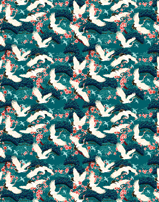 Roller blind for large window A flock of cranes