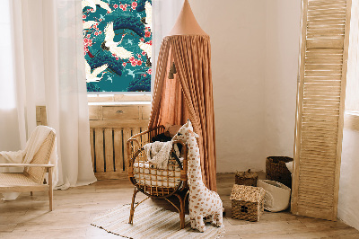 Roller blind for large window A flock of cranes
