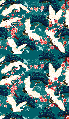 Roller blind for large window A flock of cranes