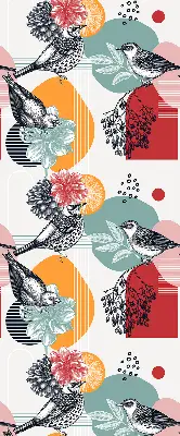 Fabric roller blind birds print