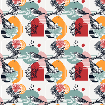 Fabric roller blind Birds