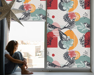 Fabric roller blind Birds