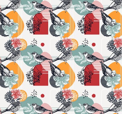 Fabric roller blind Birds
