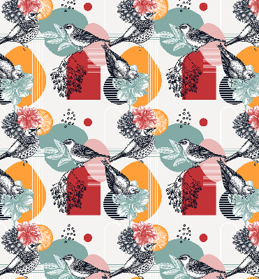 Fabric roller blind Birds
