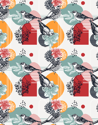 Fabric roller blind Birds
