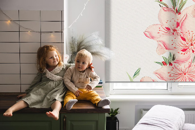 Modern roller blind Pink flower