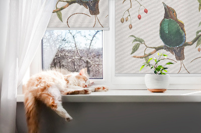 Modern roller blind Birds on a branch