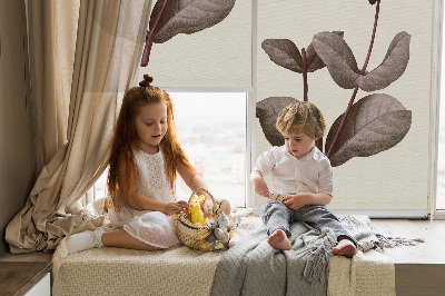 Roller blind for large window Falling flower