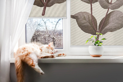 Roller blind for large window Falling flower