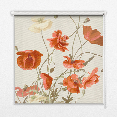 Fabric roller blind Poppies